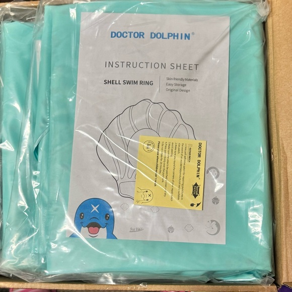 ☀️*NWT* Pink or Turquoise Shell Inflatable Pool Floatie - Picture 2 of 2